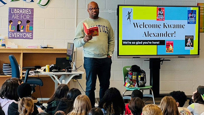 SPOTLIGHT: New York Times Bestselling Author Kwame Alexander Visits North Bethesda Middle School