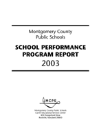 Maryland School Performance Program Report 2003 Cover